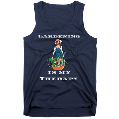 Gardening Is My Therapy Cute Gardener Plant Lover Tank Top