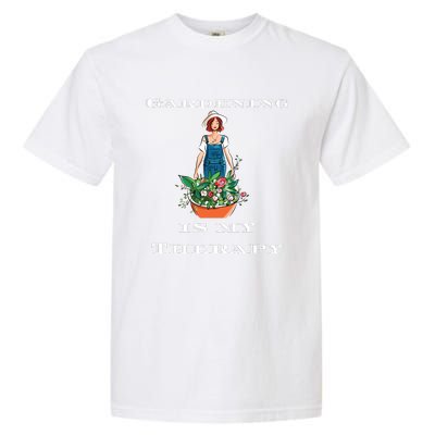 Gardening Is My Therapy Cute Gardener Plant Lover Garment-Dyed Heavyweight T-Shirt