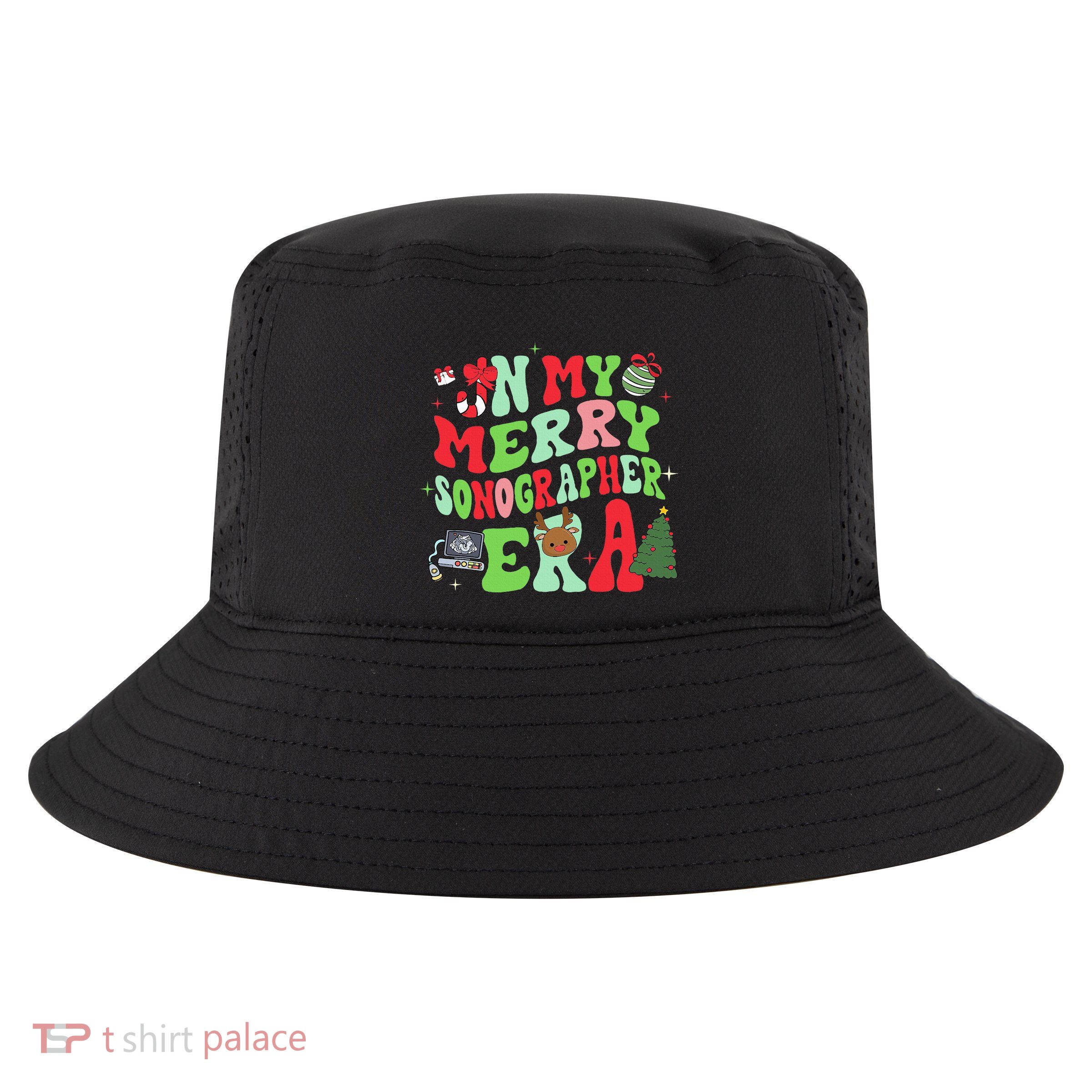 Groovy In My Merry Sonographer Era Christmas  Cool Comfort Performance Bucket Hat