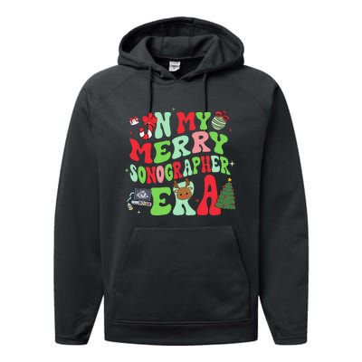 Groovy In My Merry Sonographer Era Christmas  Performance Fleece Hoodie