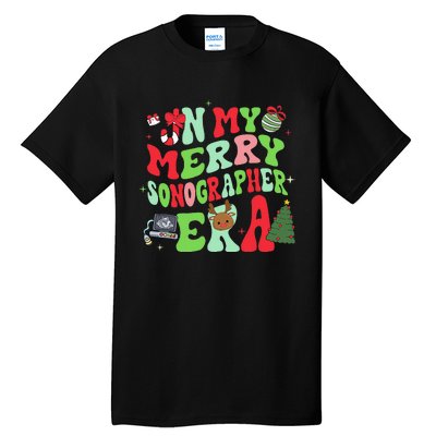 Groovy In My Merry Sonographer Era Christmas  Tall T-Shirt