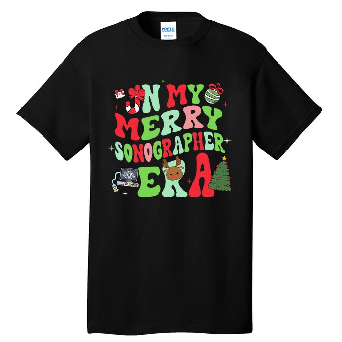 Groovy In My Merry Sonographer Era Christmas  Tall T-Shirt