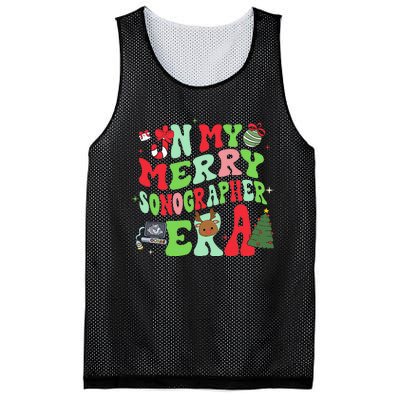 Groovy In My Merry Sonographer Era Christmas  Mesh Reversible Basketball Jersey Tank