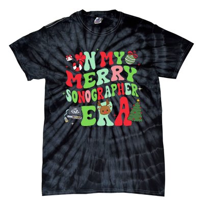 Groovy In My Merry Sonographer Era Christmas  Tie-Dye T-Shirt