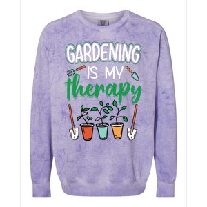 Gardening Is My Therapy Plant Lover Gift Gardeners Tank Top Colorblast Crewneck Sweatshirt