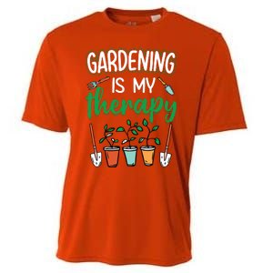 Gardening Is My Therapy Plant Lover Gift Gardeners Tank Top Cooling Performance Crew T-Shirt