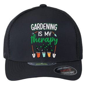 Gardening Is My Therapy Plant Lover Gift Gardeners Tank Top Flexfit Unipanel Trucker Cap