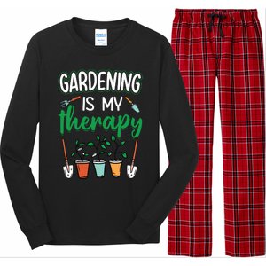 Gardening Is My Therapy Plant Lover Gift Gardeners Tank Top Long Sleeve Pajama Set