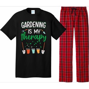 Gardening Is My Therapy Plant Lover Gift Gardeners Tank Top Pajama Set