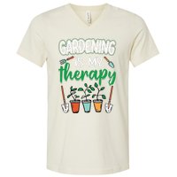 Gardening Is My Therapy Plant Lover Gift Gardeners Tank Top V-Neck T-Shirt