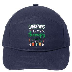 Gardening Is My Therapy Plant Lover Gift Gardeners Tank Top 7-Panel Snapback Hat