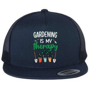 Gardening Is My Therapy Plant Lover Gift Gardeners Tank Top Flat Bill Trucker Hat