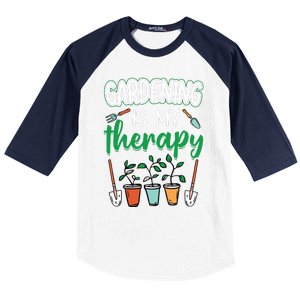 Gardening Is My Therapy Plant Lover Gift Gardeners Tank Top Baseball Sleeve Shirt