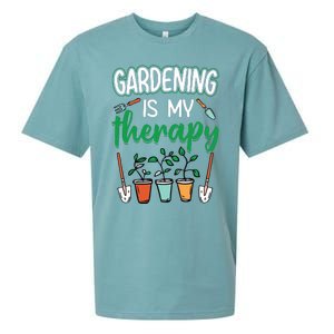 Gardening Is My Therapy Plant Lover Gift Gardeners Tank Top Sueded Cloud Jersey T-Shirt