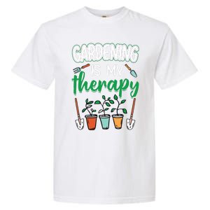 Gardening Is My Therapy Plant Lover Gift Gardeners Tank Top Garment-Dyed Heavyweight T-Shirt