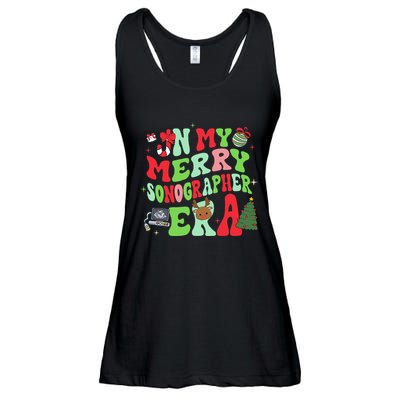 Groovy In My Merry Sonographer Era Christmas  Ladies Essential Flowy Tank