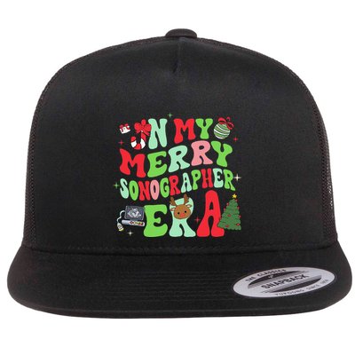 Groovy In My Merry Sonographer Era Christmas  Flatbill Hat