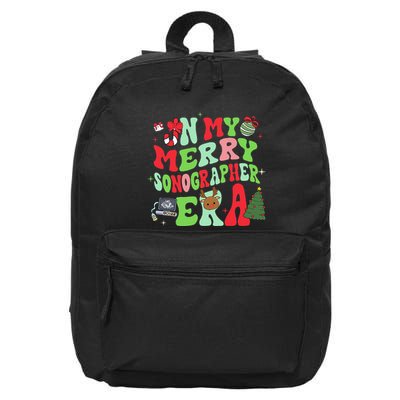 Groovy In My Merry Sonographer Era Christmas  16 in Basic Backpack