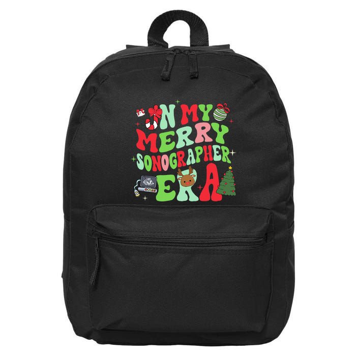 Groovy In My Merry Sonographer Era Christmas  16 in Basic Backpack