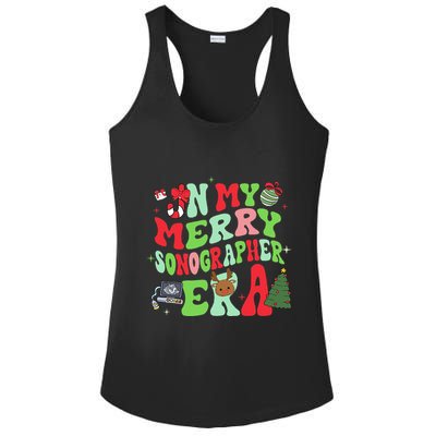 Groovy In My Merry Sonographer Era Christmas  Ladies PosiCharge Competitor Racerback Tank