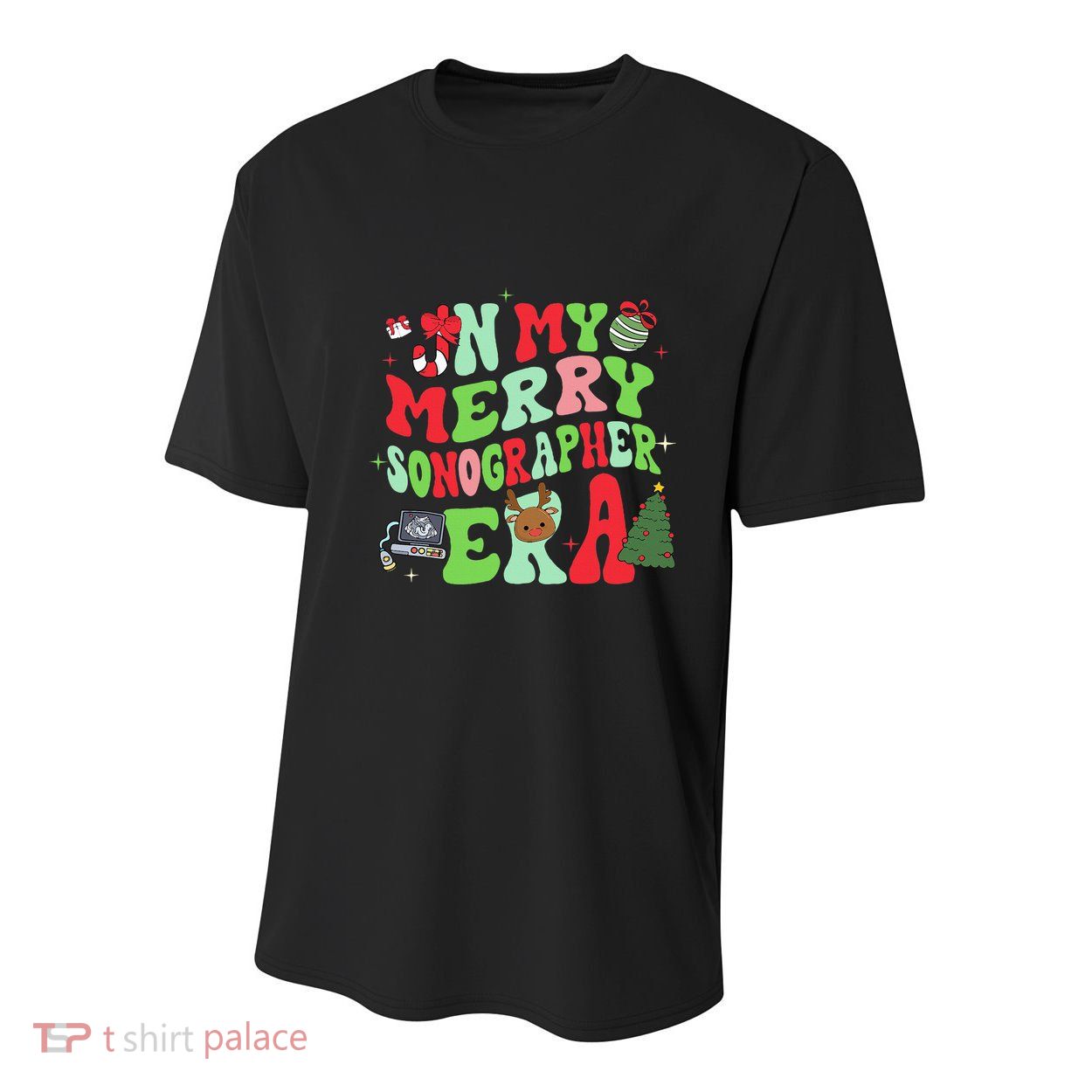 Groovy In My Merry Sonographer Era Christmas  Youth Performance Sprint T-Shirt