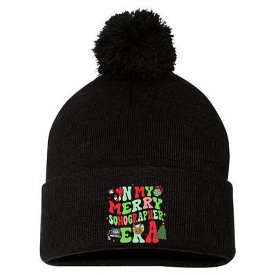 Groovy In My Merry Sonographer Era Christmas  Pom Pom 12in Knit Beanie