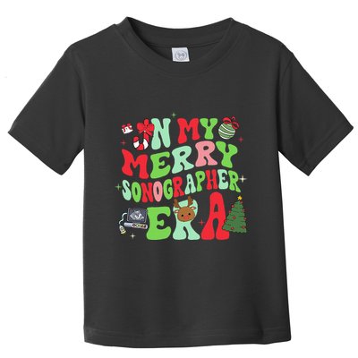 Groovy In My Merry Sonographer Era Christmas  Toddler T-Shirt