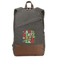 Groovy In My Merry Sonographer Era Christmas  Cotton Canvas Backpack