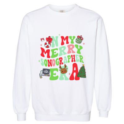 Groovy In My Merry Sonographer Era Christmas  Garment-Dyed Sweatshirt