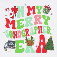 Groovy In My Merry Sonographer Era Christmas  Garment-Dyed Sweatshirt