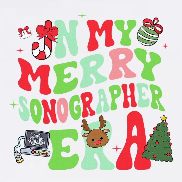 Groovy In My Merry Sonographer Era Christmas  Garment-Dyed Sweatshirt
