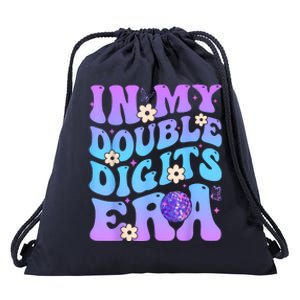 Girl In My Double Digits Era Retro Drawstring Bag