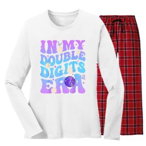 Girl In My Double Digits Era Retro Women's Long Sleeve Flannel Pajama Set 