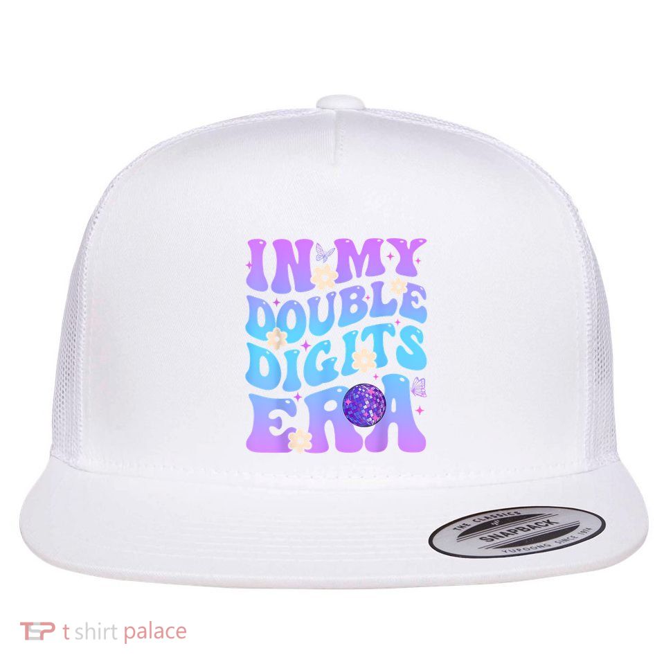 Girl In My Double Digits Era Retro Flat Bill Trucker Hat