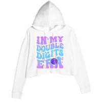 Girl In My Double Digits Era Retro Crop Fleece Hoodie