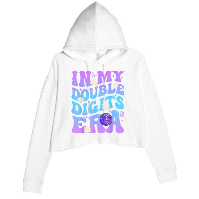 Girl In My Double Digits Era Retro Crop Fleece Hoodie