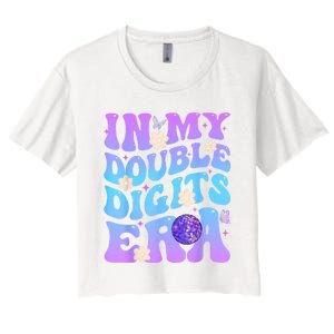 Girl In My Double Digits Era Retro Women's Crop Top Tee