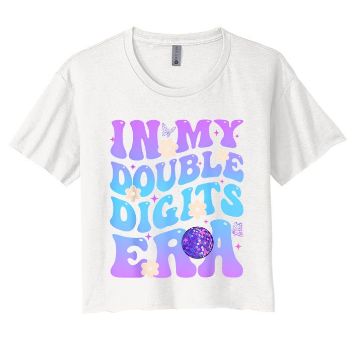 Girl In My Double Digits Era Retro Women's Crop Top Tee