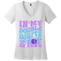 Girl In My Double Digits Era Retro Women's V-Neck T-Shirt