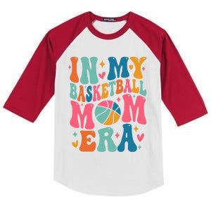 Groovy In My Basketball Mom Era Basketball Mama Mother Gift Kids Colorblock Raglan Jersey