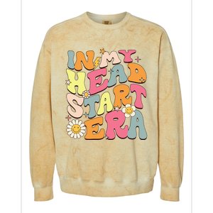 Groovy In My Head Start Era Homeschool Headstart Teacher Colorblast Crewneck Sweatshirt