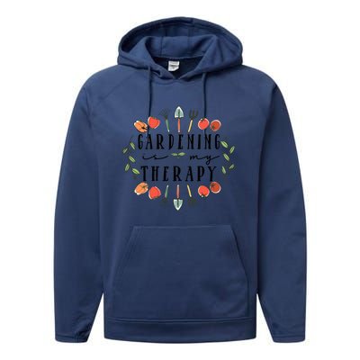 Gardening Is My Therapy Garden Lover Performance Fleece Hoodie