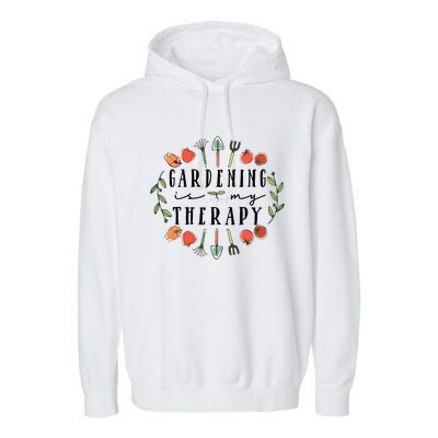 Gardening Is My Therapy Garden Lover Garment-Dyed Fleece Hoodie