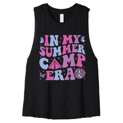 Groovy In My Summer Camp Era Camping Women's Racerback Cropped Tank