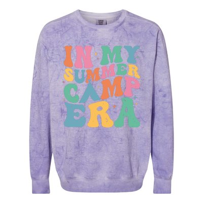 Groovy In My Summer Camp Era Retro Summer Camper Women Colorblast Crewneck Sweatshirt