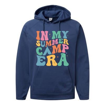 Groovy In My Summer Camp Era Retro Summer Camper Women Performance Fleece Hoodie