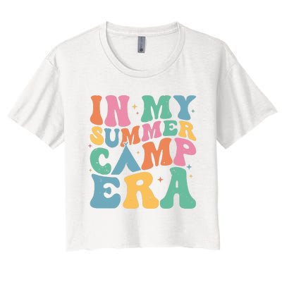 Groovy In My Summer Camp Era Retro Summer Camper Women Women's Crop Top Tee