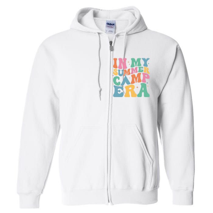 Groovy In My Summer Camp Era Retro Summer Camper Women Full Zip Hoodie