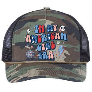 Groovy In My American Girl Era Retro 4th Of July Fourth Gift Retro Rope Trucker Hat Cap