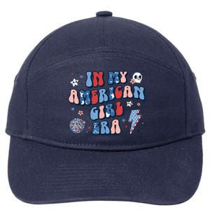 Groovy In My American Girl Era Retro 4th Of July Fourth Gift 7-Panel Snapback Hat